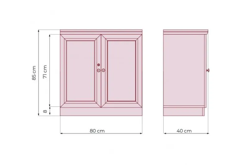 Armadietto 2 ante chiuse per ufficio o studio in stile classico PRESTIGE C625B