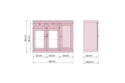 Armadietto 3 ante per ufficio o studio in stile classico PRESTIGE C735A