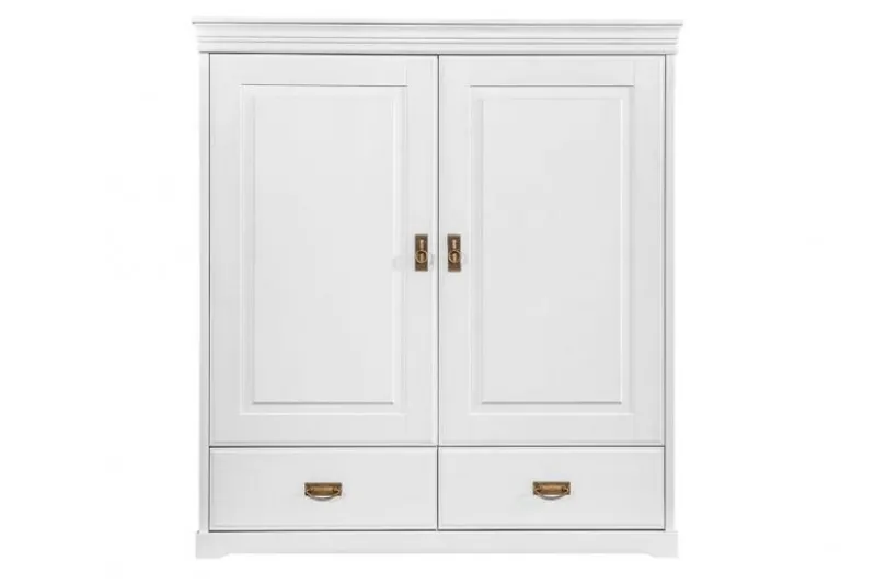 Armadietto legno massello 2 ante bianco toscano shabby