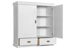 Armadietto legno massello 2 ante bianco toscano shabby
