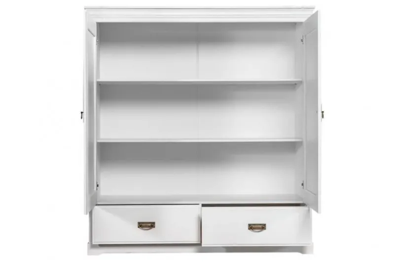 Armadietto legno massello 2 ante bianco toscano shabby