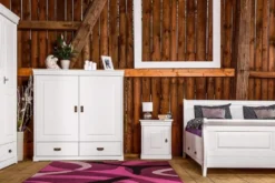 Armadietto legno massello 2 ante bianco toscano shabby