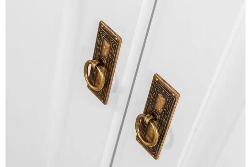Armadietto legno massello 2 ante bianco toscano shabby