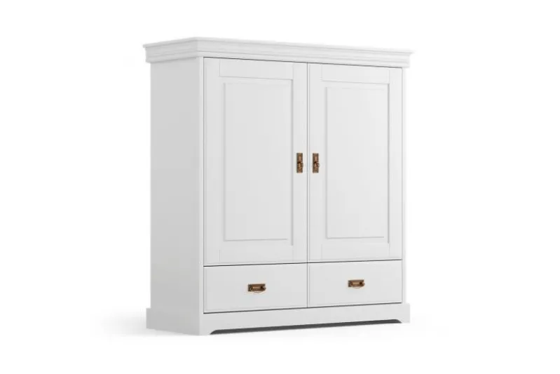 Armadietto legno massello 2 ante bianco toscano shabby