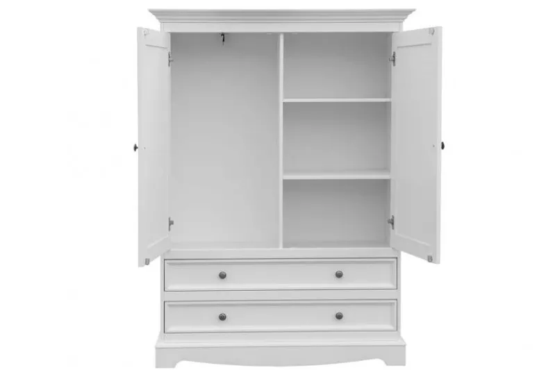 Armadietto shabby chic pino massello bianco