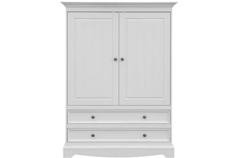 Armadietto shabby chic pino massello bianco