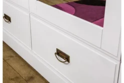 Armadio 3 ante con specchio in legno massello bianco toscano shabby