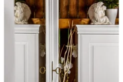 Armadio 3 ante con specchio in legno massello bianco toscano shabby