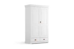 Armadio 2 ante legno massello bianco toscano country shabby