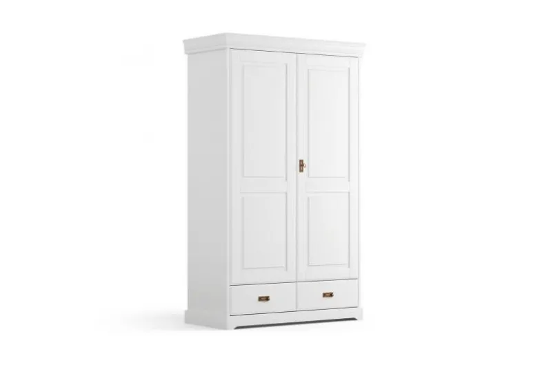 Armadio 2 ante legno massello bianco toscano country shabby