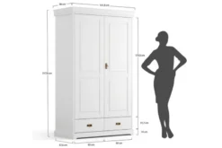 Armadio 2 ante legno massello bianco toscano country shabby