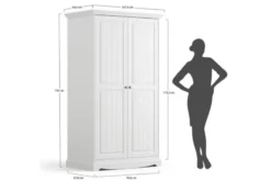 Armadio 2 ante shabby chic pino massello bianco