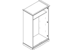 Armadio 2 ante shabby chic pino massello bianco e cornice noce