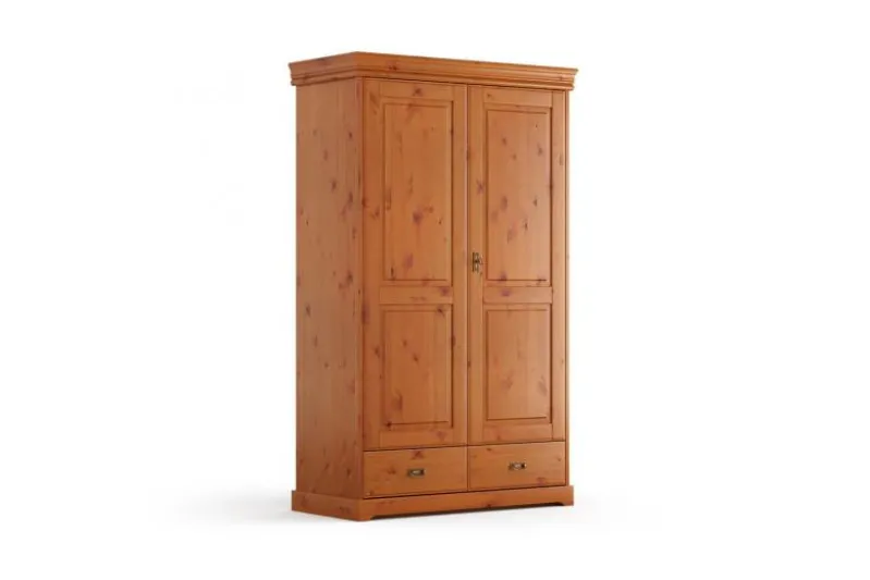 Armadio legno massello pino miele 2 ante shabby toscano