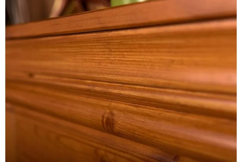 Armadio legno massello pino miele 4 ante specchi shabby toscano