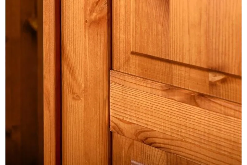Armadio legno massello pino miele 4 ante specchi shabby toscano