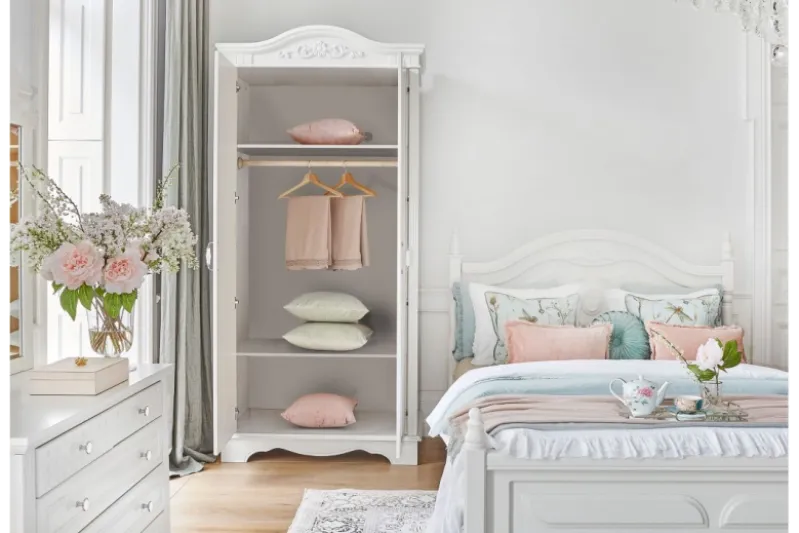 Armadio provenzale 2 ante legno bianco Princess 806B