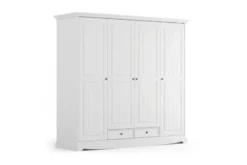 Armadio shabby chic 4 ante pino massello bianco
