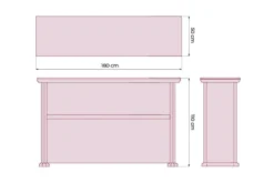 Bancone reception ufficio classico 1,8 M PRESTIGE D510