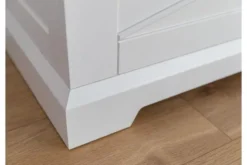 Baule shabby bianco e tabacco in legno massello di pino