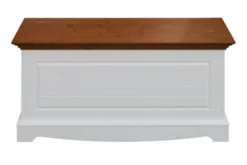 Baule shabby chic bicolore pino massello bianco e noce