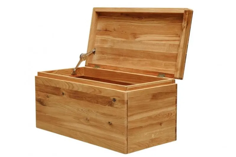 Cassapanca in rovere naturale massello oliato stile rustico moderno