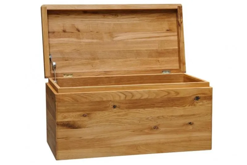 Cassapanca in rovere naturale massello oliato stile rustico moderno