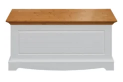 Cassapanca shabby chic bicolore pino massello bianco e rovere