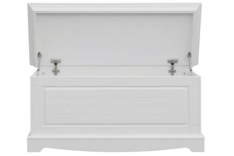 Cassapanca shabby chic pino massello bianco