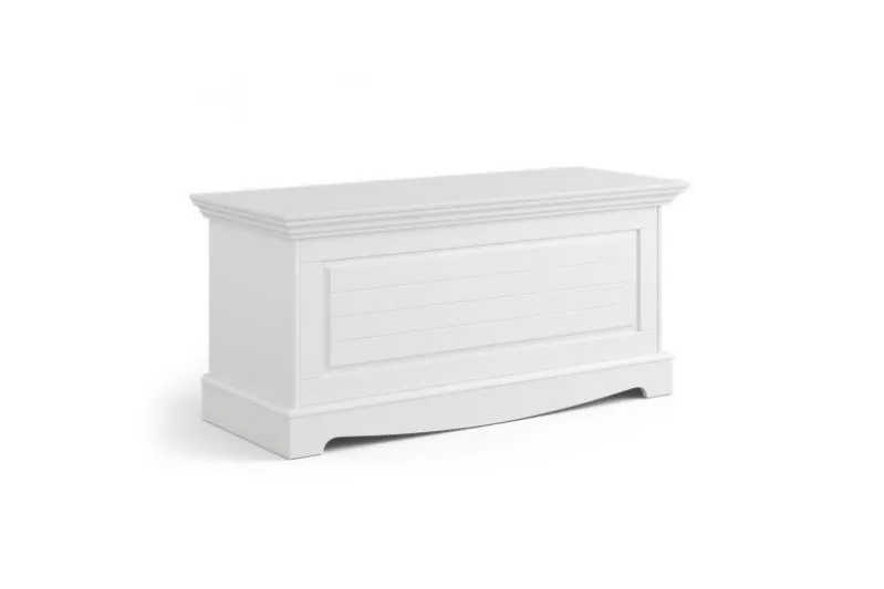 Cassapanca shabby chic pino massello bianco