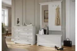 Cassapanca shabby chic pino massello bianco
