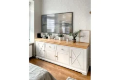 Cassettiera da ingresso legno massello di pino shabby country