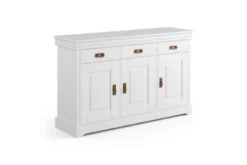 Cassettiera legno massello con 3 ante bianca toscano shabby