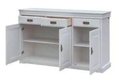 Cassettiera legno massello con 3 ante bianca toscano shabby
