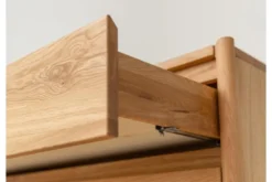 Cassettiera moderna in legno massello di rovere oliato 4 cassetti