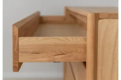 Cassettiera moderna in legno massello di rovere oliato 4 cassetti