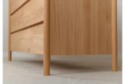 Cassettiera moderna in legno massello di rovere oliato 4 cassetti