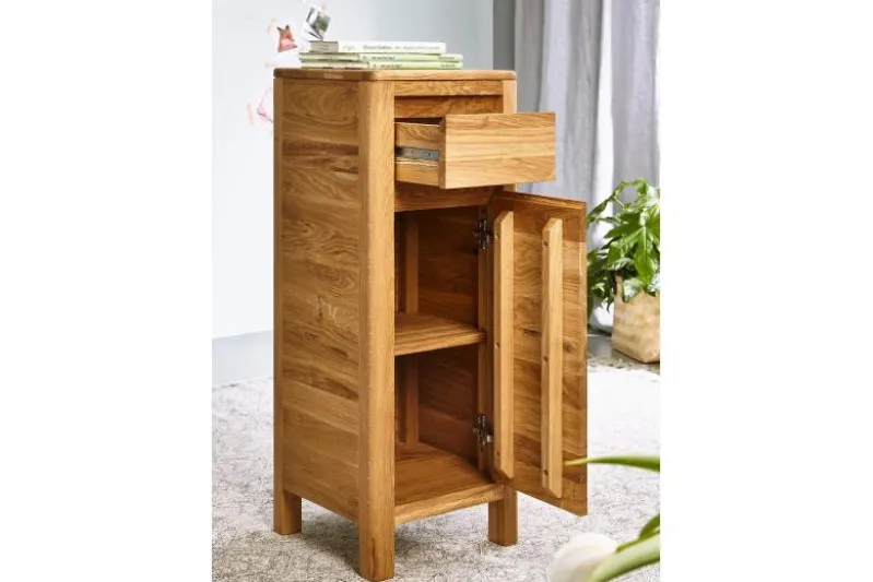 Cassettiera moderna in rovere naturale massello oliato