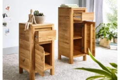 Cassettiera moderna in rovere naturale massello oliato