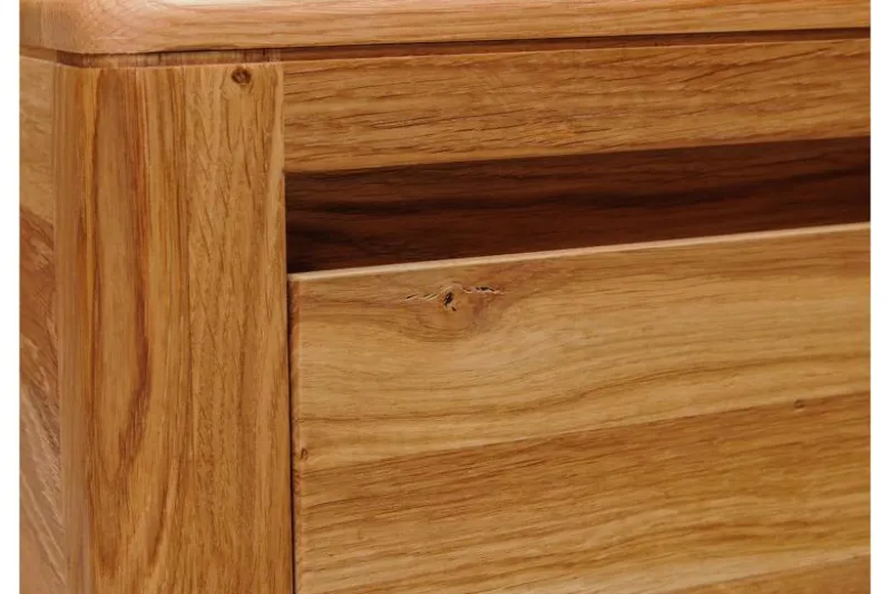 Cassettiera moderna in rovere naturale massello oliato