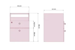 Cassettiera pensile 40 cm per scrivania ufficio classico Prestige