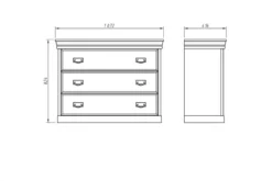 Cassettone in legno massello di pino bianco miele shabby chic toscano