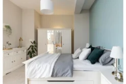Cassettone per letto shabby chic pino massello bianco