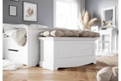 Cassettone per letto shabby chic pino massello bianco