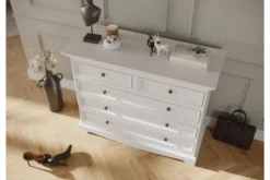 Cassettone shabby chic pino massello bianco