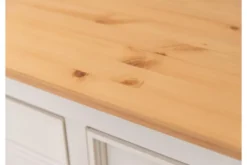 Cassettone shabby chic pino massello bianco e naturale