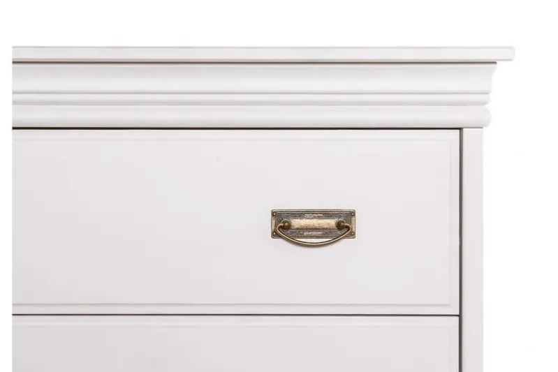 Comò in legno massello di pino bianco shabby chic toscano