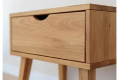 Comodino 1 cassetto in legno massello di rovere naturale