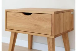 Comodino 1 cassetto in legno massello di rovere naturale