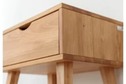 Comodino 1 cassetto in legno massello di rovere naturale